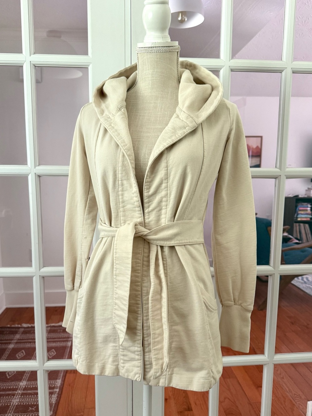 Lucky Brand Hooded Tie-Front Cardigan